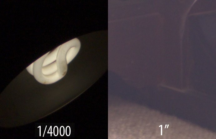 Both the light bulb and the darkest shadows are properly exposed